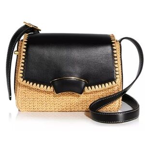 Phillip Lim Raffia and black leather shoulder bag